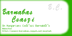 barnabas csaszi business card